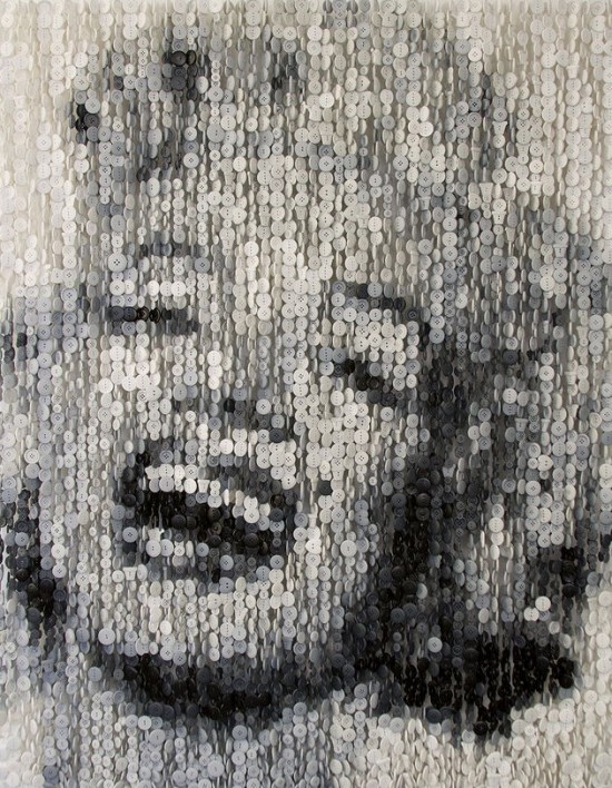 American artist Augusto Esquivel designed these portraits of celebrities with buttons.