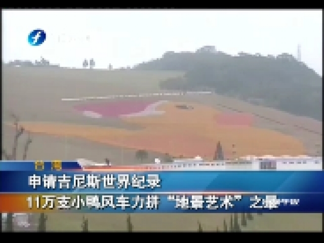 申請吉尼斯世界紀錄 11萬支小鴨風車力拼“地景藝術”之最
